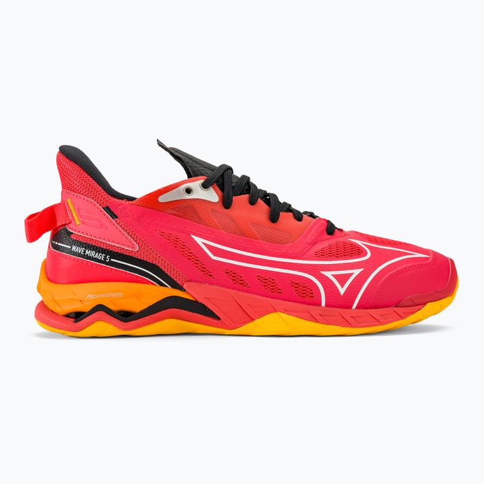 Men's handball shoes Mizuno Wave Mirage 5 radiant red/white/carrot curl 2