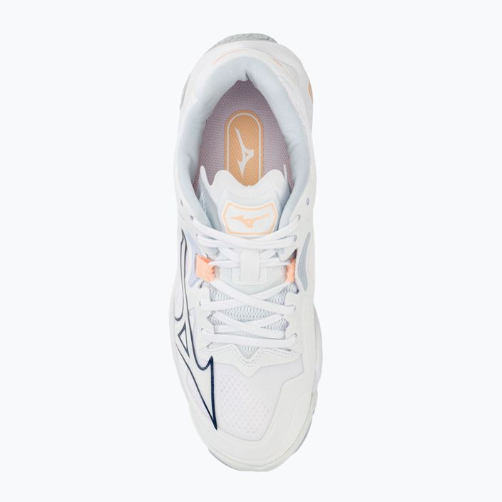 Women's volleyball shoes Mizuno Wave Lightning Z8 white/navy peony/peach parfait 5