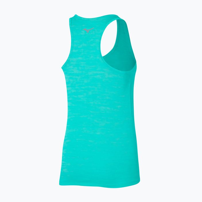 Women's running tank top Mizuno Impulse Core Tank blue turquoise 2