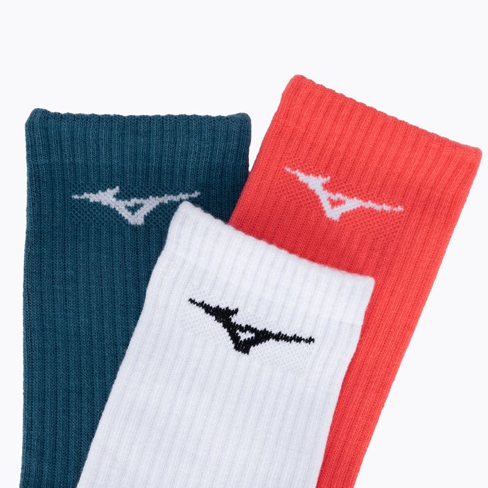 Mizuno Training tennis socks 3 pairs white/radiant red/moroccan blue 6
