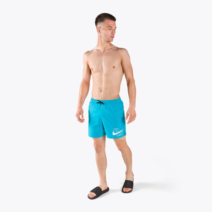 Men's Nike Logo Solid 5" Volley swim shorts blue NESSA566-406 2