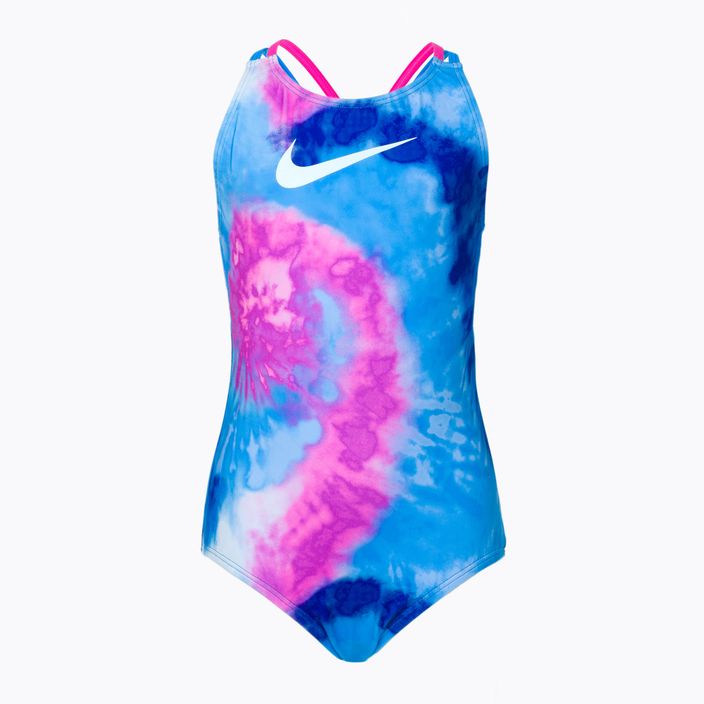 Nike Tie Dye Spiderback children's one-piece swimsuit blue NESSC719-458