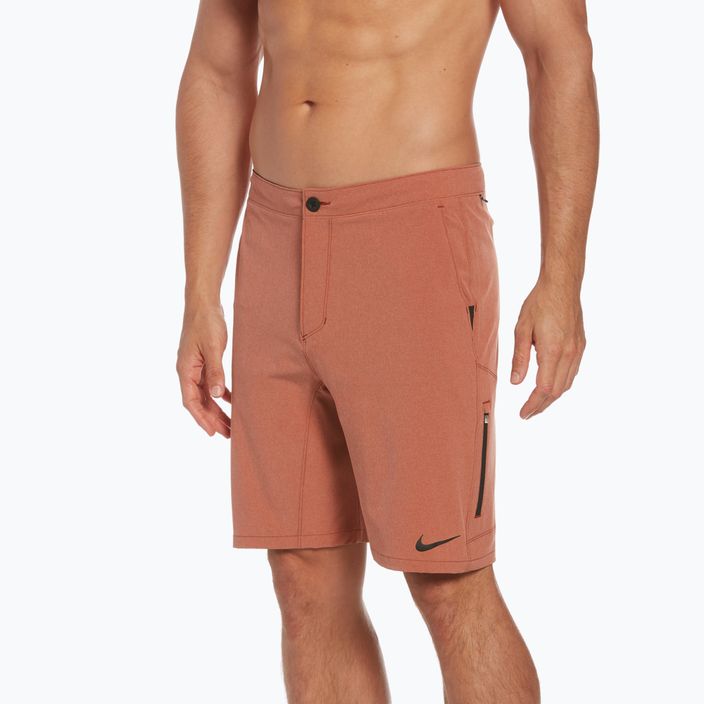 Men's Nike Flow 9" Hybrid swim shorts orange NESSC515-804 5