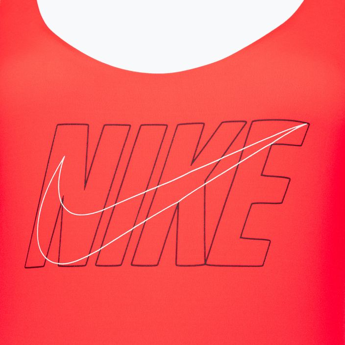 Women's Nike Multi Logo bright crimson one-piece swimsuit 3