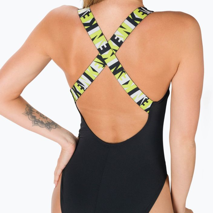 Women's one-piece swimsuit Nike Logo Tape Crossback black NESSC262-001 5