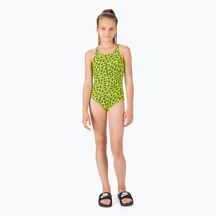 Nike Multiple Print Fastback Children's One-Piece Swimsuit Green NESSC755-312 5