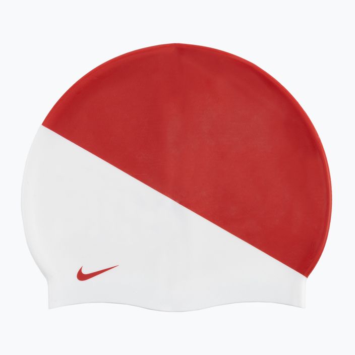 Nike Jdi Slogan red and white swimming cap NESS9164-613 2