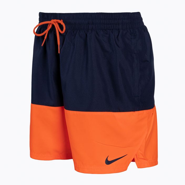 Men's Nike Split 5" Volley swim shorts navy blue and orange NESSB451-822 2