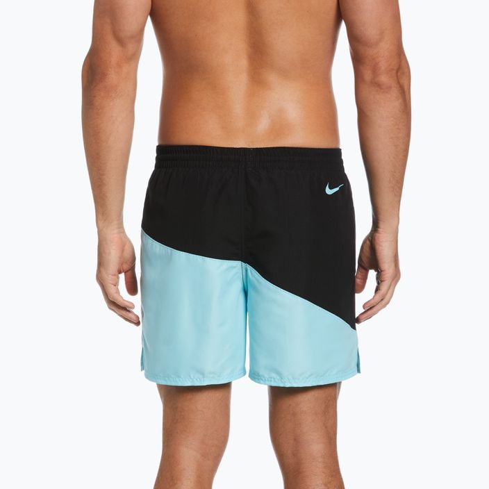 Men's Nike Block Swoosh 5" Volley swim shorts blue NESSC492-437 5