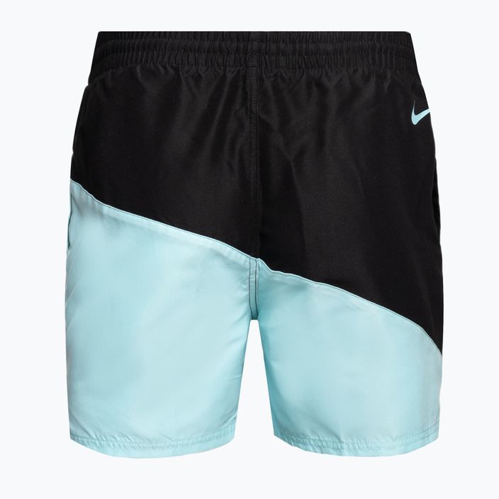 Men's Nike Block Swoosh 5" Volley swim shorts blue NESSC492-437 2