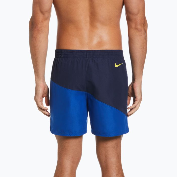 Men's Nike Block Swoosh 5" Volley swim shorts navy blue NESSC492-494 4
