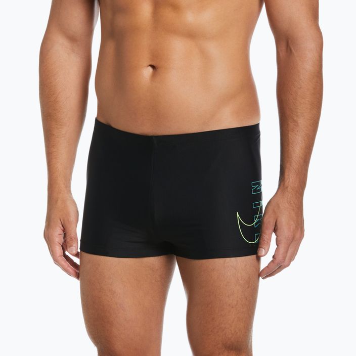 Men's Nike Reflect Logo Square Leg swim boxers black NESSC583-001 5