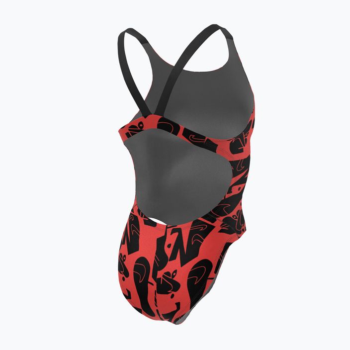 Women's one-piece swimsuit Nike Multiple Print Fastback orange NESSC050-631 5