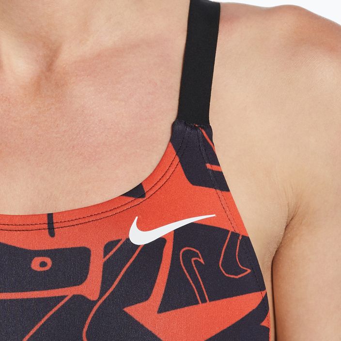 Women's one-piece swimsuit Nike Multiple Print Fastback orange NESSC050-631 8