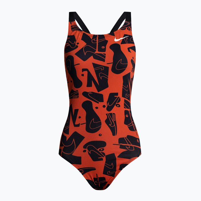 Women's one-piece swimsuit Nike Multiple Print Fastback orange NESSC050-631
