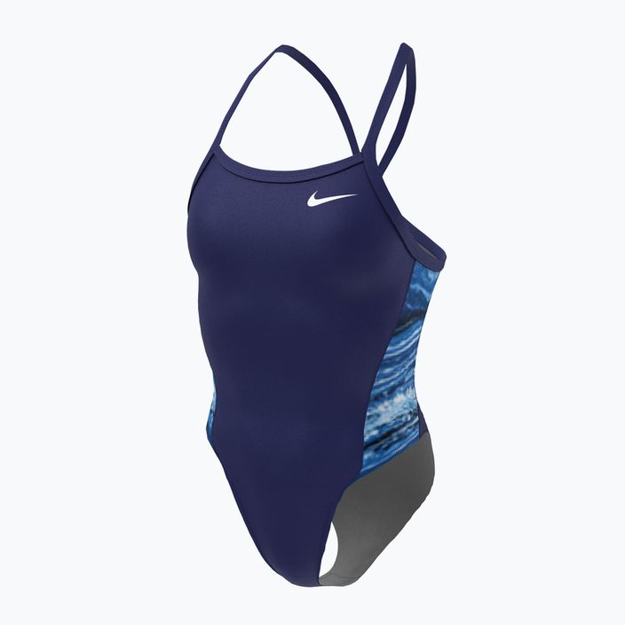 Women's swimsuit one-piece Nike Multiple Print Racerback Splice One navy blue NESSC051-440 6