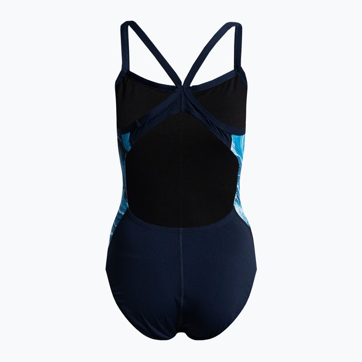 Women's swimsuit one-piece Nike Multiple Print Racerback Splice One navy blue NESSC051-440 2