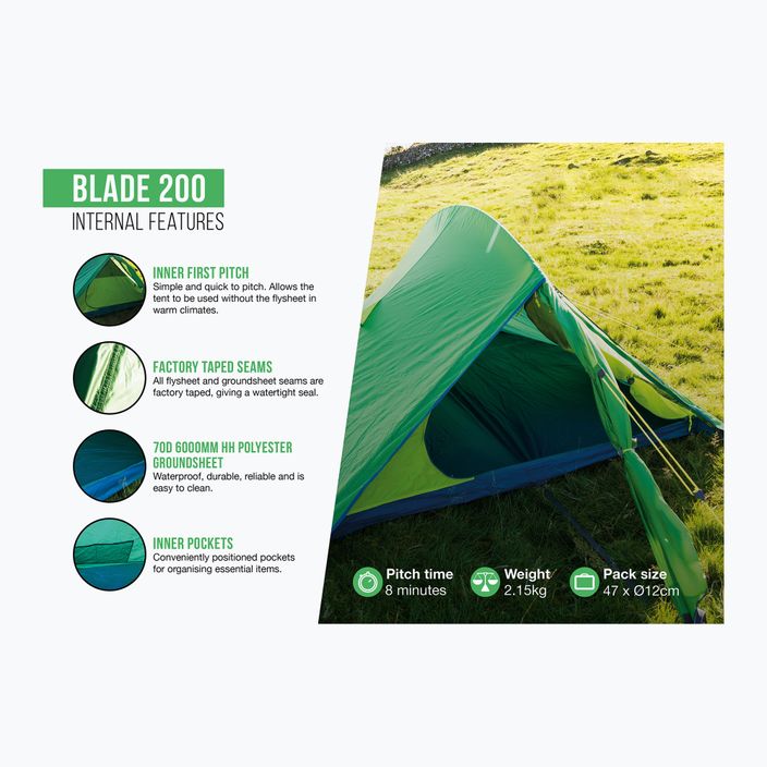 Vango Blade 200 pamir green 2-person trekking tent 2