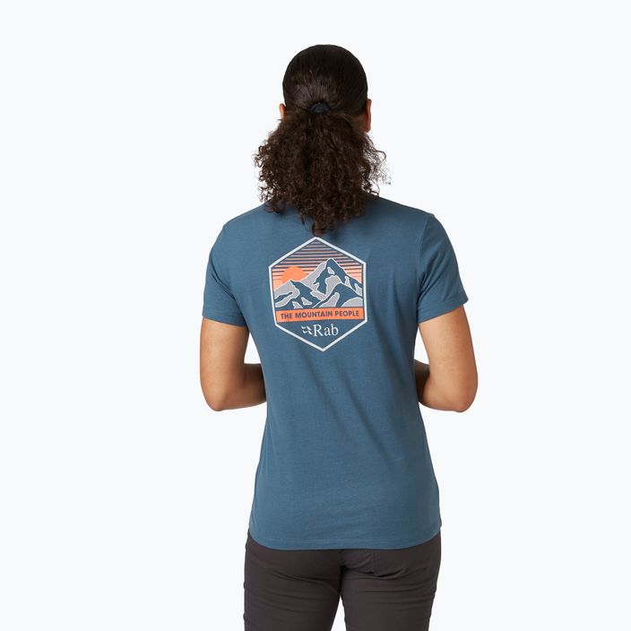 Women's trekking t-shirt Rab Stance Mountain Peak blue QCB-67 2