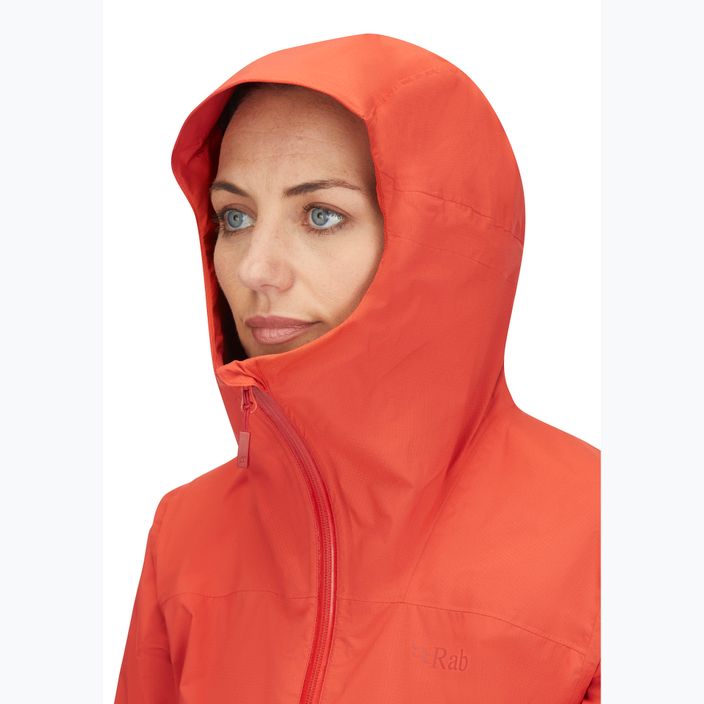 Women's rain jacket Rab Downpour Light red grapefruit 5