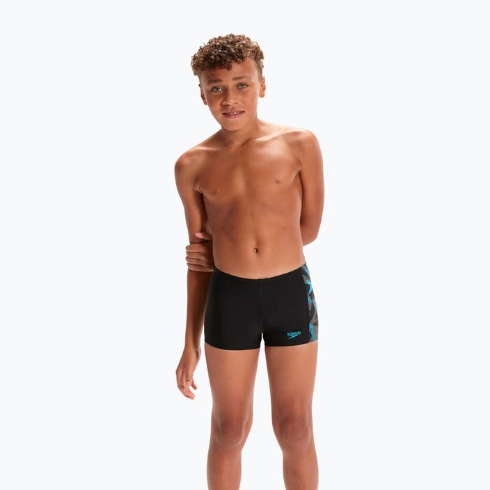 Speedo HyperBoom Placement children's swim trunks black/bolt/dove grey 3