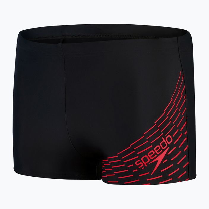 Men's Speedo Medley Logo Aquashort swim boxers black and red 8-1135406871 4