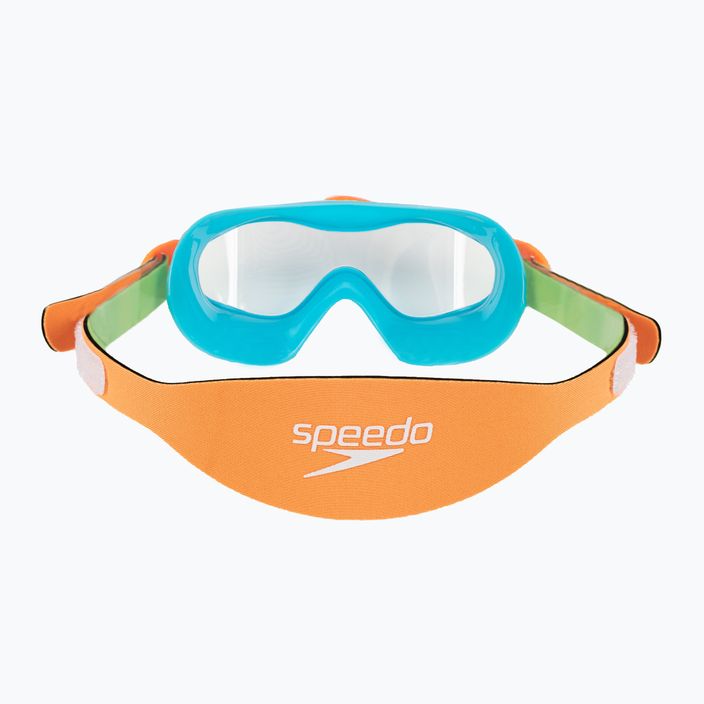 Speedo Sea Squad Children's Swim Mask Jr azure blue/fluo green/fluo orange/clear 5