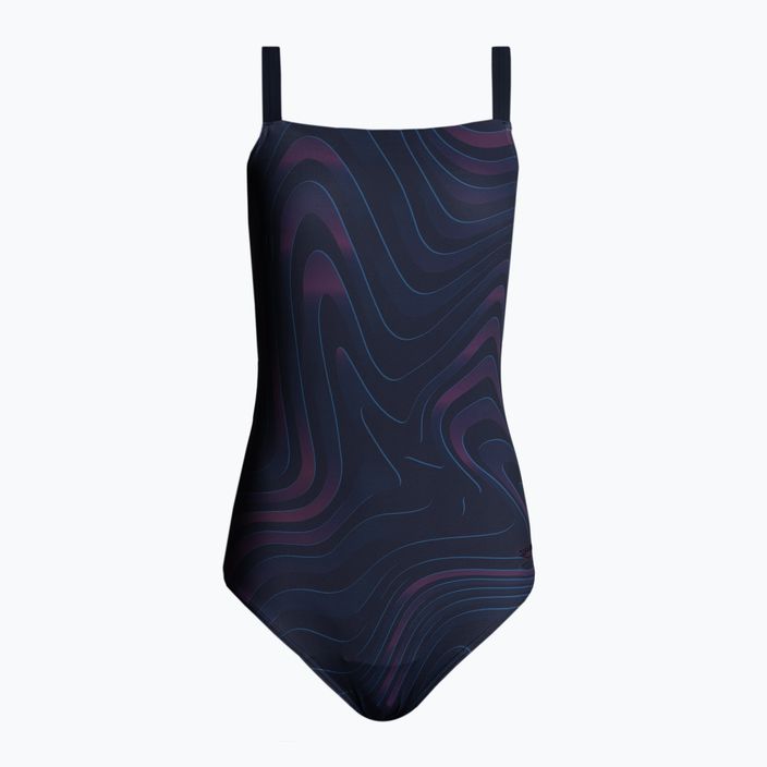 Speedo women's one-piece swimsuit AmberGlow Shaping purple and navy blue 8-00306215153