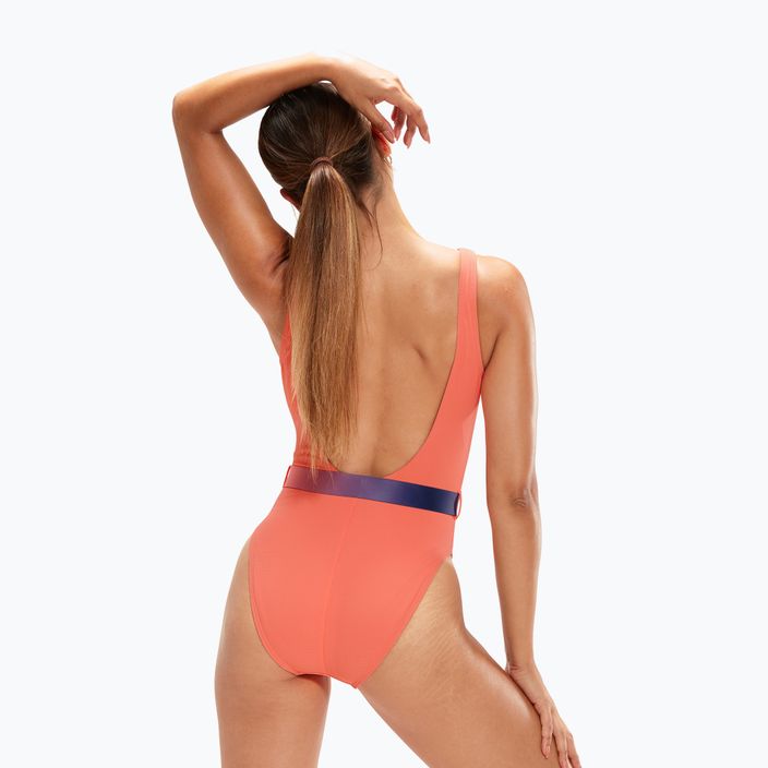Speedo Belted Deep U-Back women's one-piece swimsuit orange 8-00307415485 6