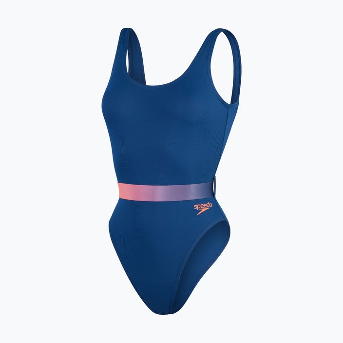 Speedo Belted Deep U-Back women's one-piece swimsuit navy blue 8-00307415498 4