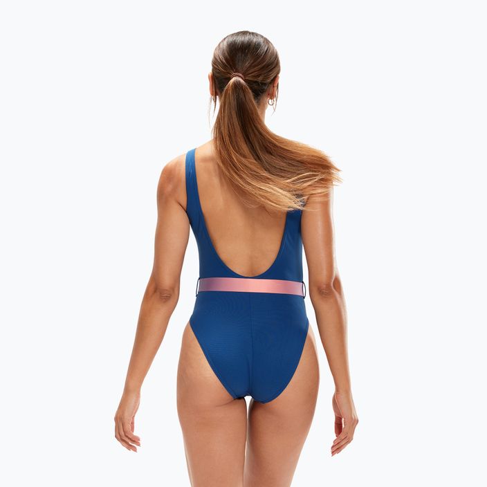 Speedo Belted Deep U-Back women's one-piece swimsuit navy blue 8-00307415498 7