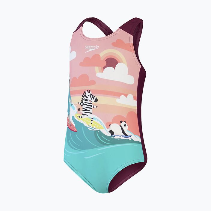 Speedo Digital Printed Children's One-Piece Swimsuit blue-pink 8-0797015159 3