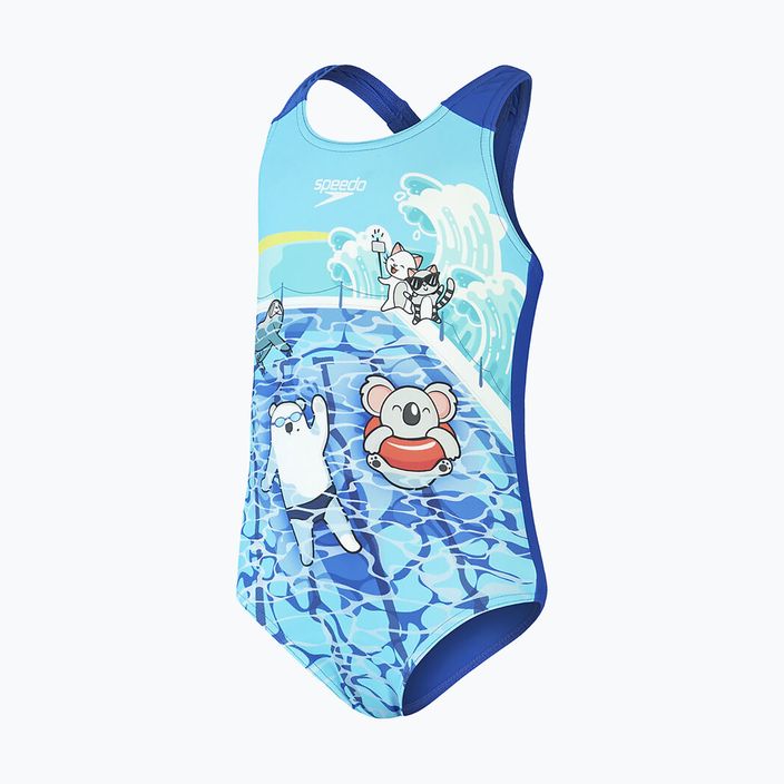 Speedo children's one-piece swimsuit Digital Printed Swimsuit blue 8-0797015161 3