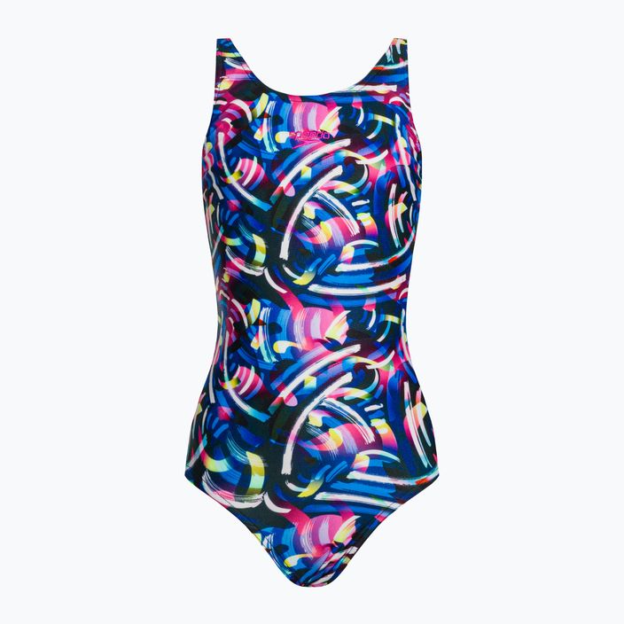Speedo Digital Allover Leaderback children's one-piece swimsuit blue/black 8-1237714743