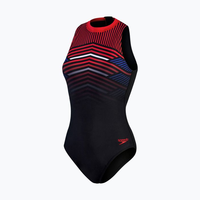 Speedo women's one-piece swimsuit Digital Placement Hydrasuit black-red 8-1244515213 4