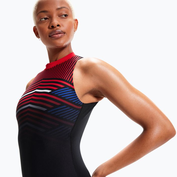 Speedo women's one-piece swimsuit Digital Placement Hydrasuit black-red 8-1244515213 8