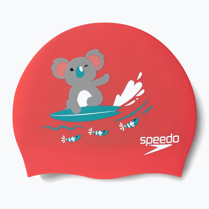Speedo Printed Silicone Junior children's swimming cap red 8-0838614635 3