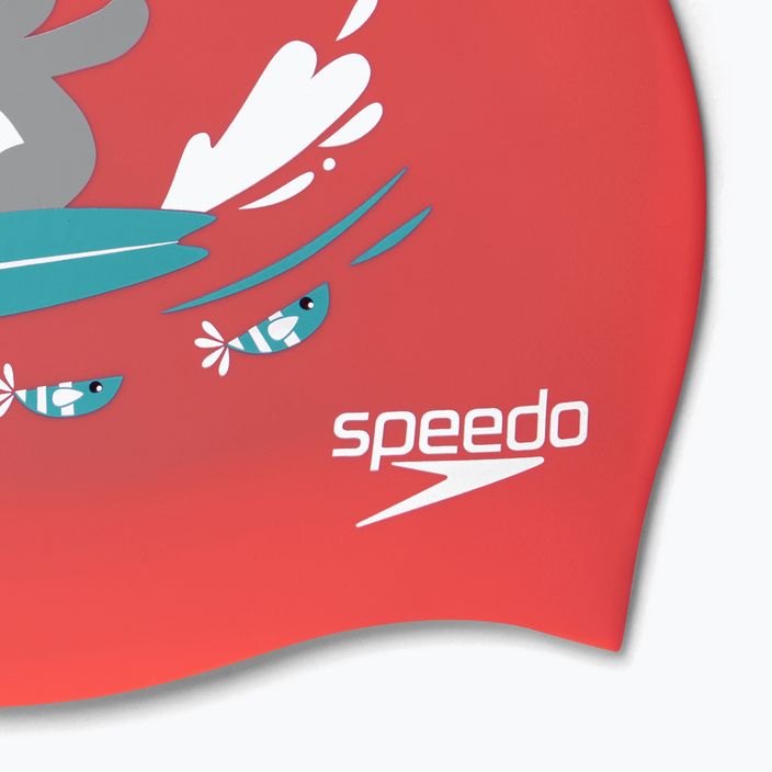 Speedo Printed Silicone Junior children's swimming cap red 8-0838614635 4