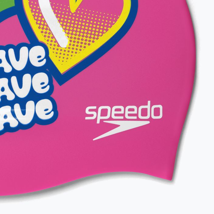 Speedo Printed Silicone Junior children's swimming cap pink 8-0838614636 4