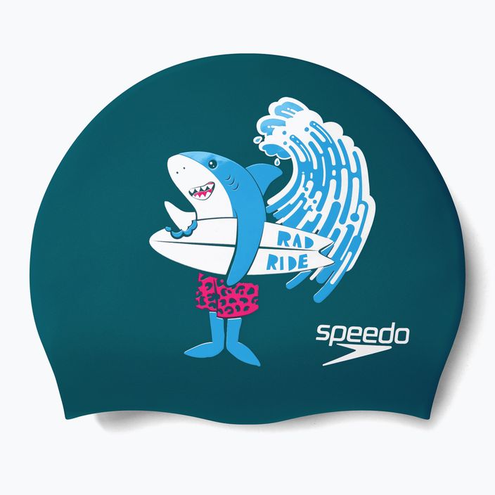 Speedo Printed Silicone Junior children's swimming cap navy blue 8-0838614637 3