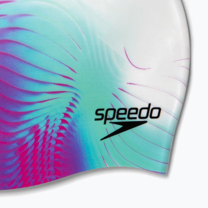 Speedo Digital Printed white and purple swimming cap 8-1352414649 4