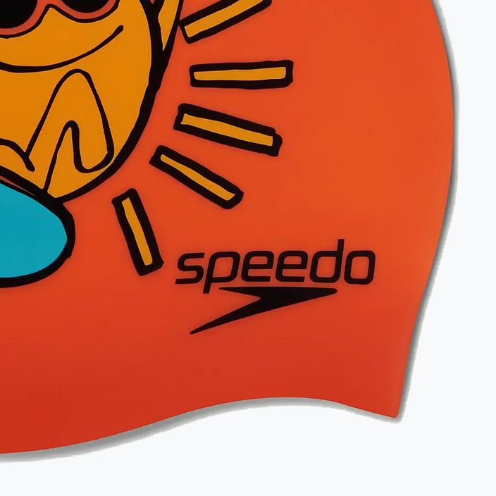Speedo Junior Printed Silicone orange/yellow children's swimming cap 4