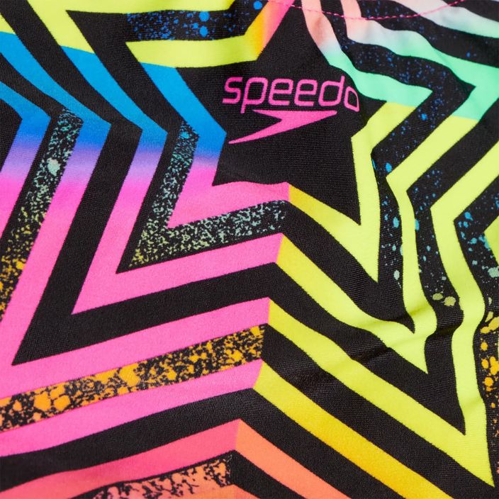 Speedo Digital Placement Splashback children's one-piece swimsuit black/lemon driz/flare pink/true cobalt 4