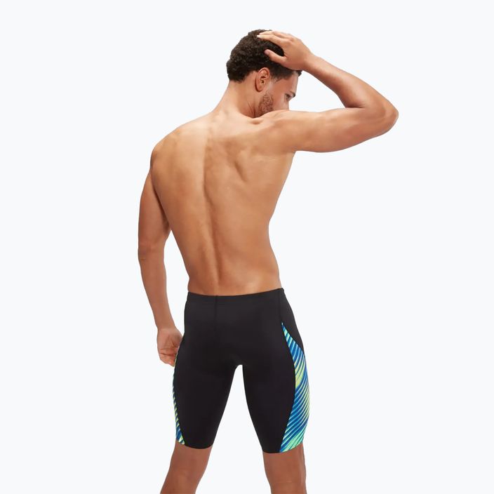Men's Speedo Allover Digital V-Cut black/true cobalt swim jammers 6
