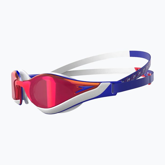 Speedo Fastskin Pure Focus Mirror swimming goggles flame red/true cobalt/white/shadow 2