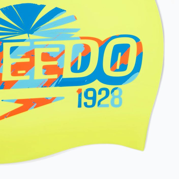 Speedo Printed Silicone lemon drizzle/picton blue/punch blue swimming cap 3