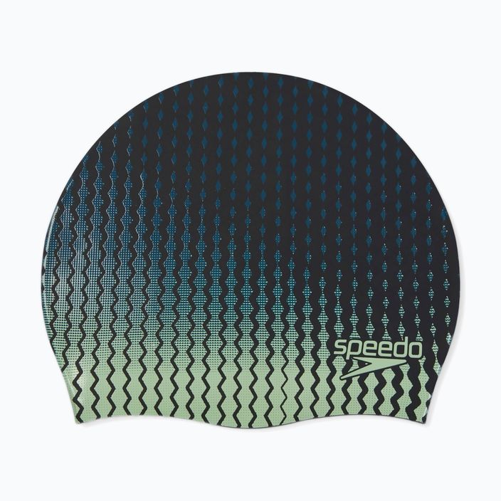 Speedo Printed Silicone swim cap black/matcha/teal