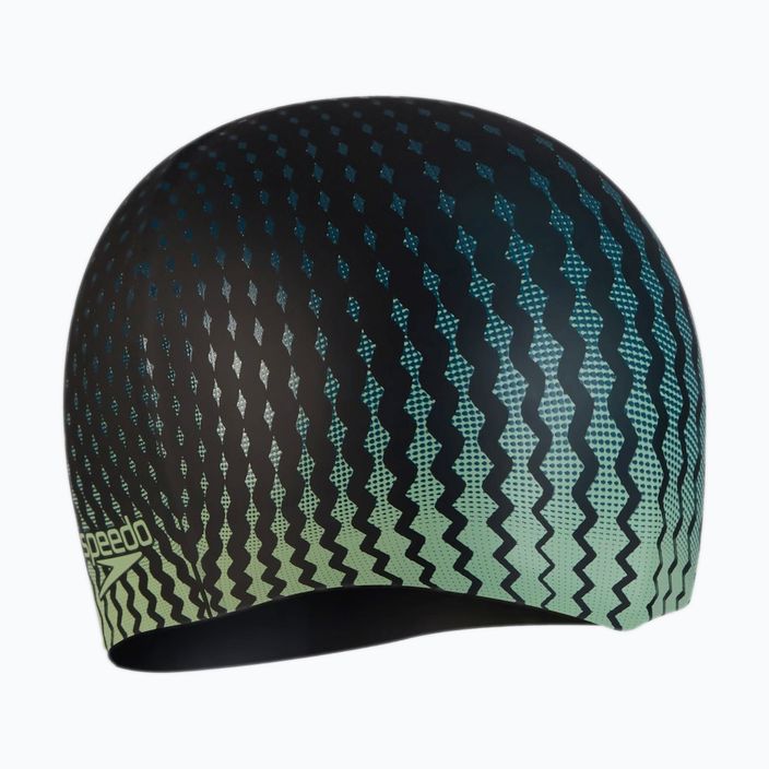 Speedo Printed Silicone swim cap black/matcha/teal 2