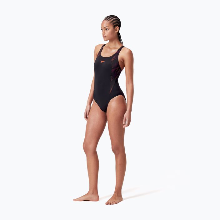 Speedo HyperBoom Splice Muscleback one-piece swimsuit black/plum dandy/siren red 6