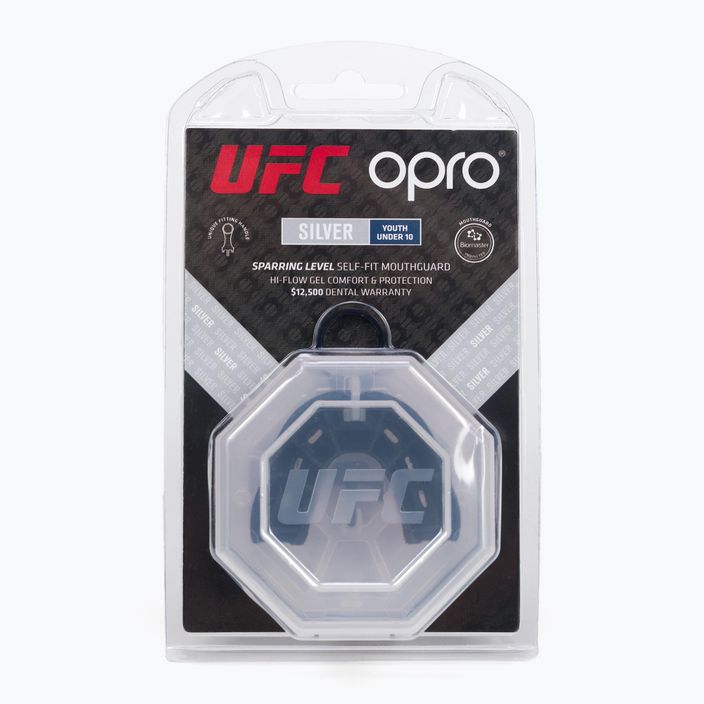Opro UFC Silver children's jaw protector red